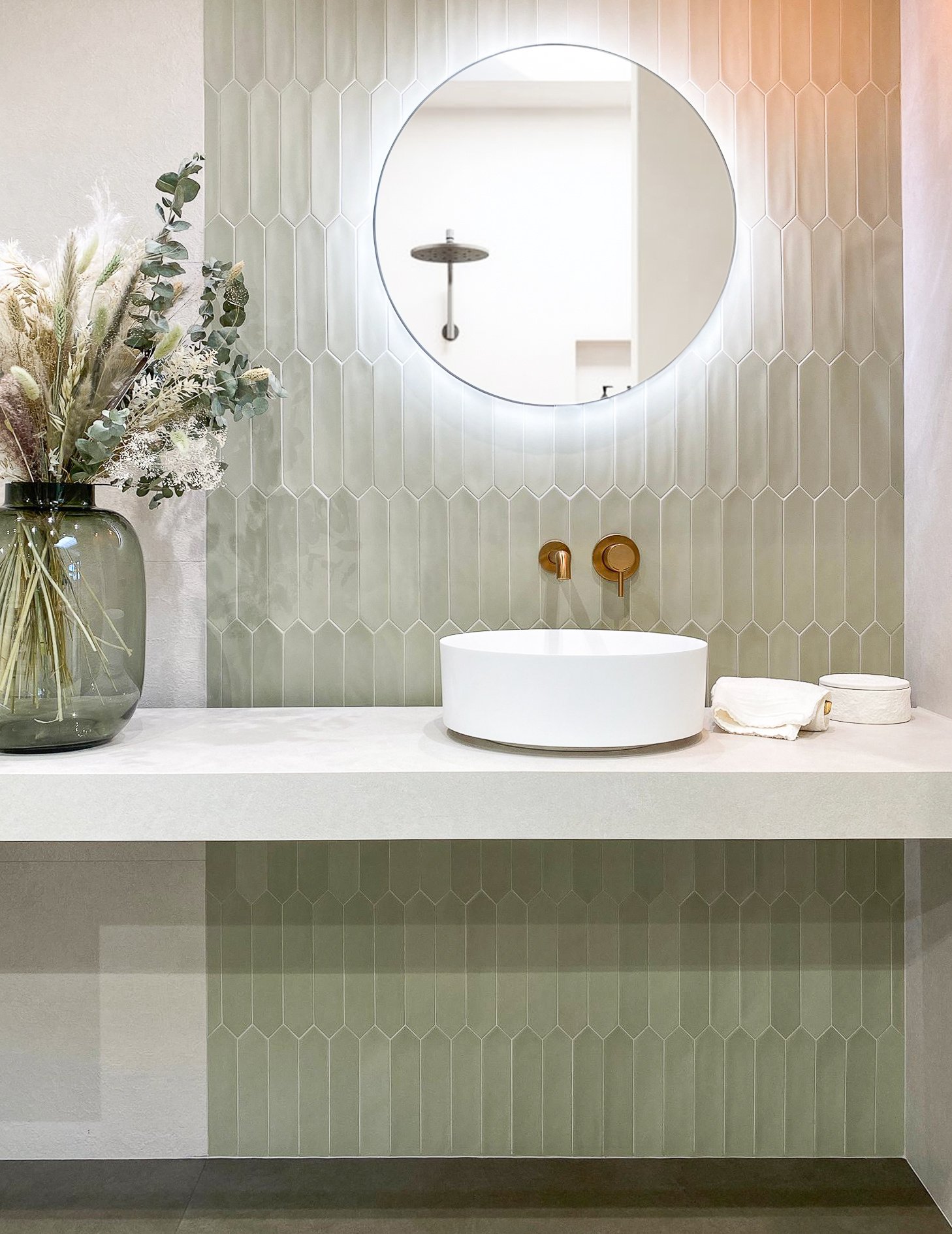 Groene wandtegels badkamer Lanse Bahia