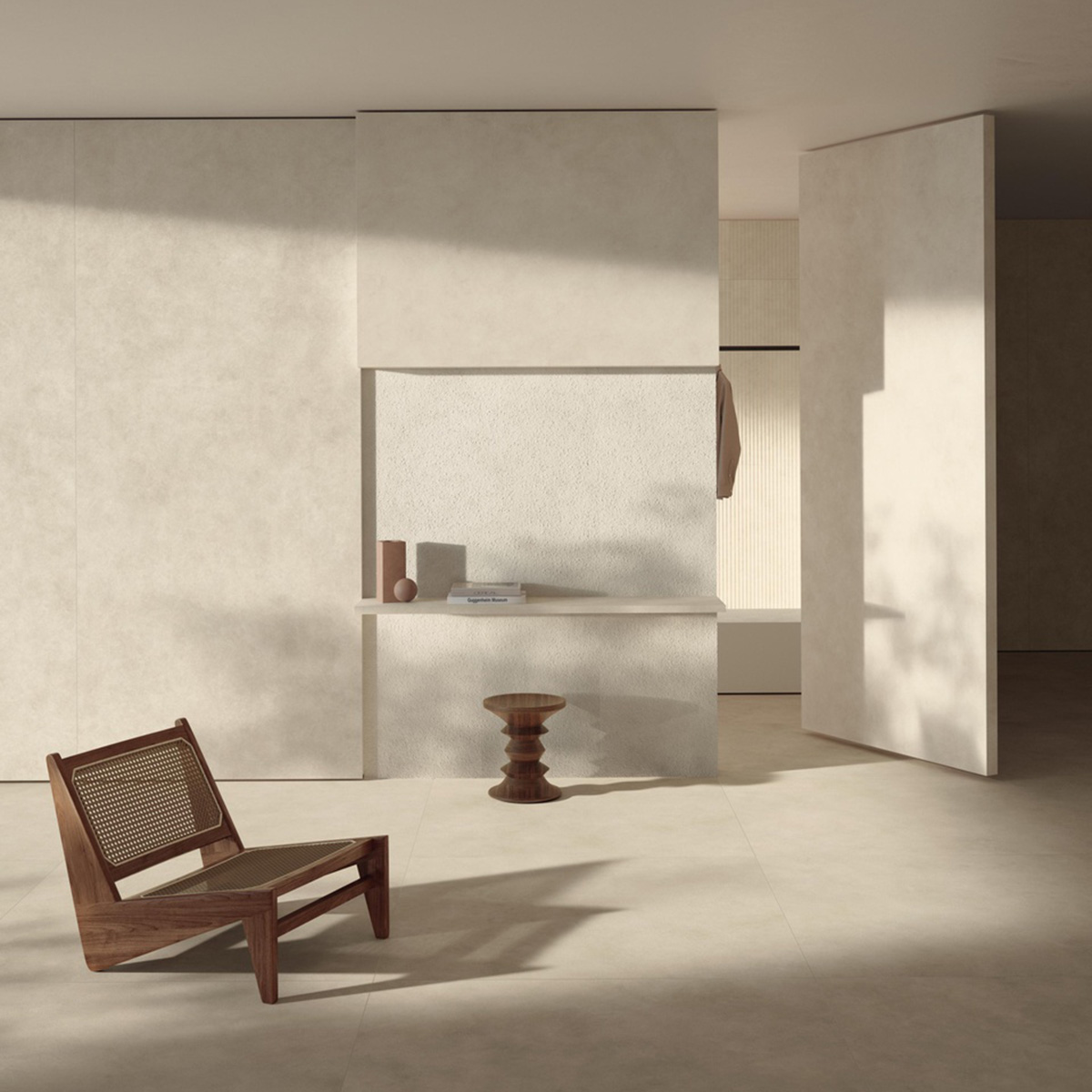 Magana Shell Grain Zitkamer keramische betonlook tegel