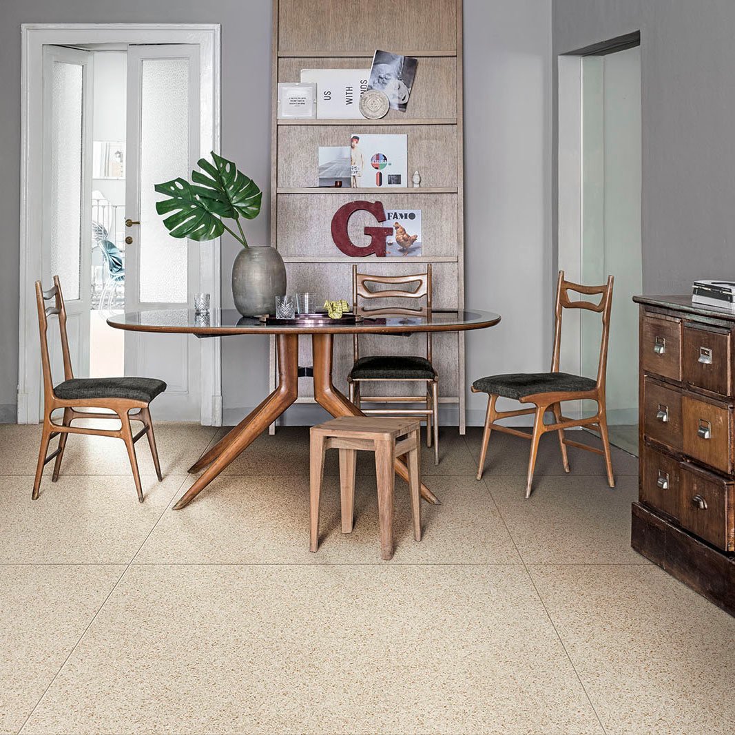 Kamenko Beige Eetkamer Keramische Terrazzolook tegel