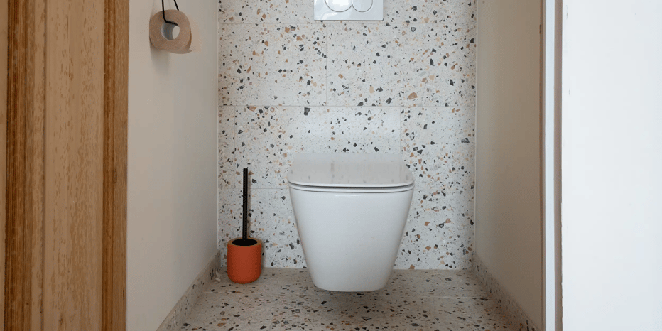 Villa Italia Ivory Terrazzo Keramische Vloertegels & Wandtegels Toilet
