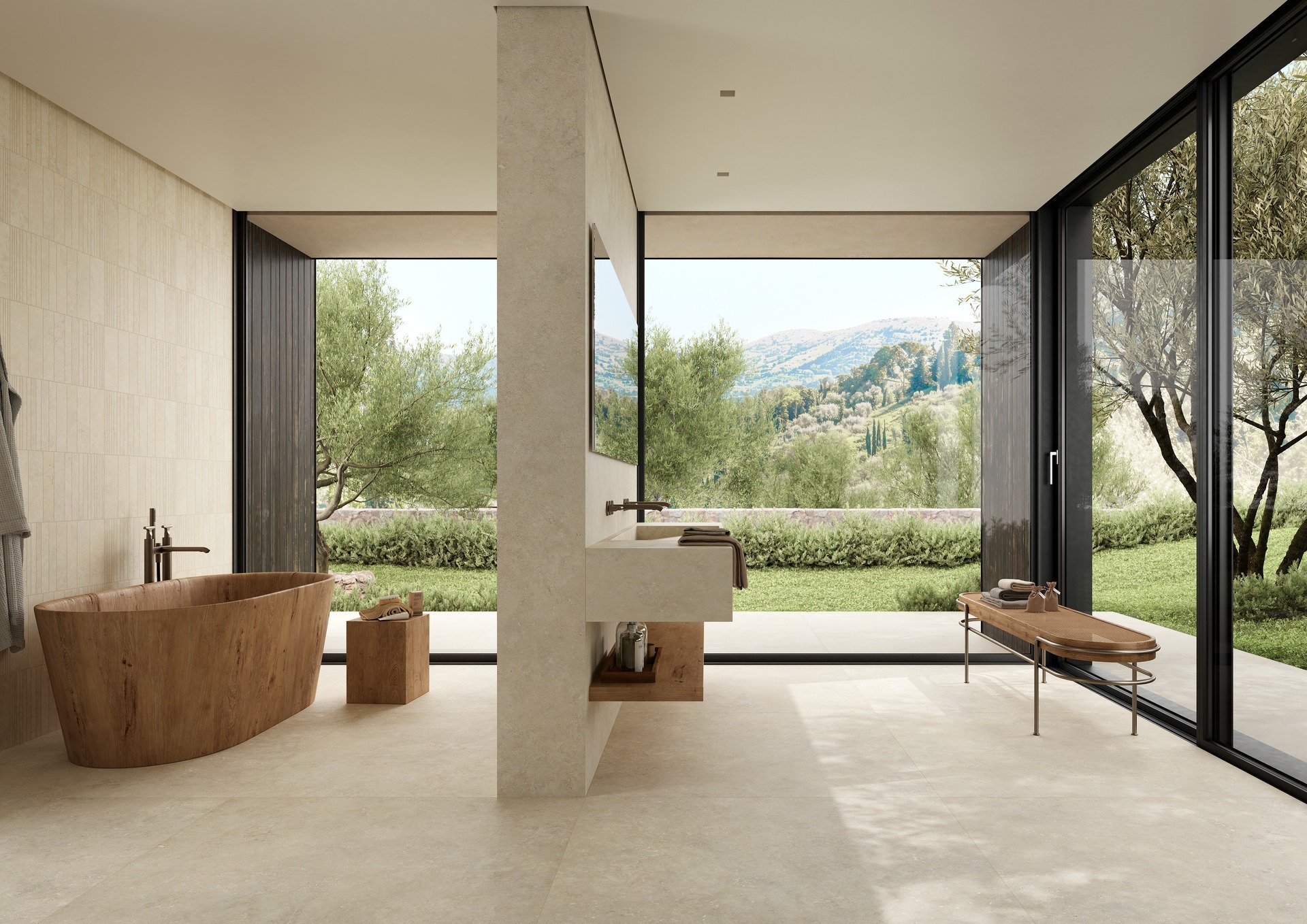 Adriana Bianco Badkamer keramische natuursteenlook tegel