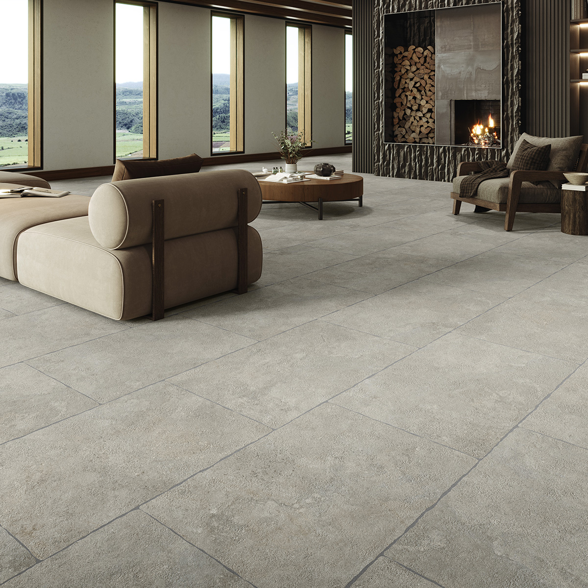 Anselm Nature Woonkamer Keramische stonelook tegel