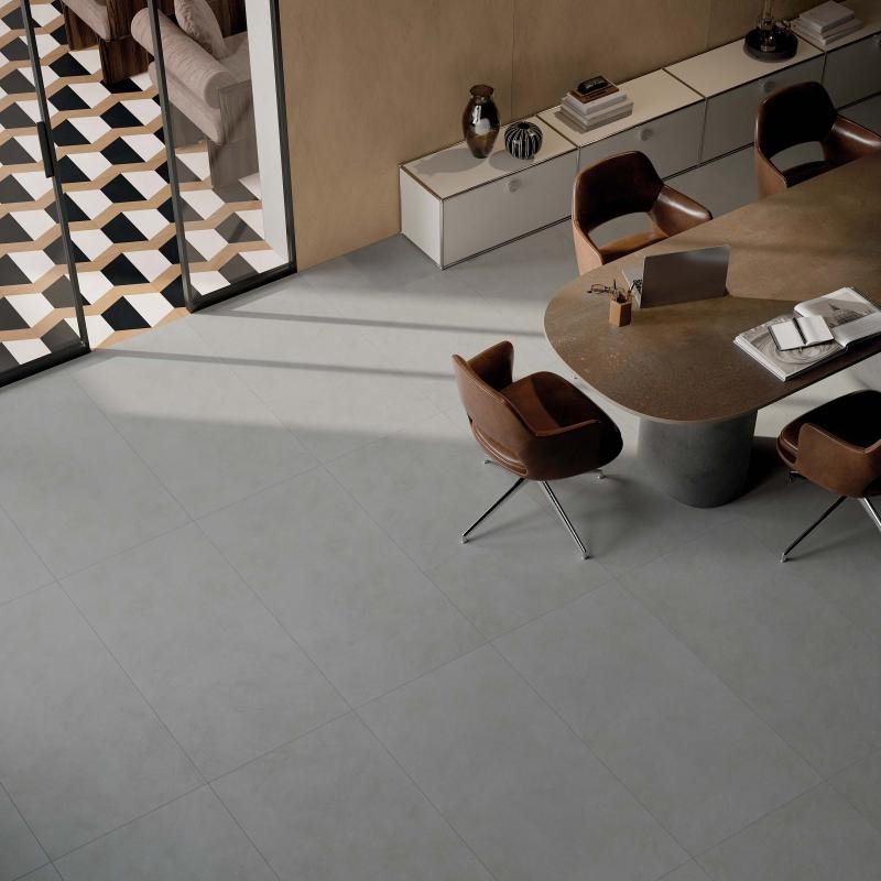 Dalcia Concrete Eetkamer keramische cottolook tegel