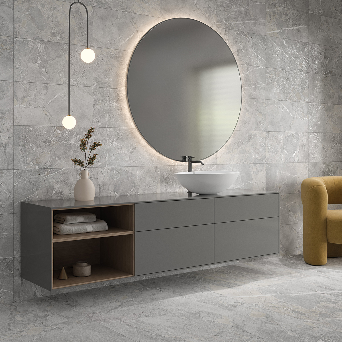 Durness Stone Badkamer keramische stonelook tegel