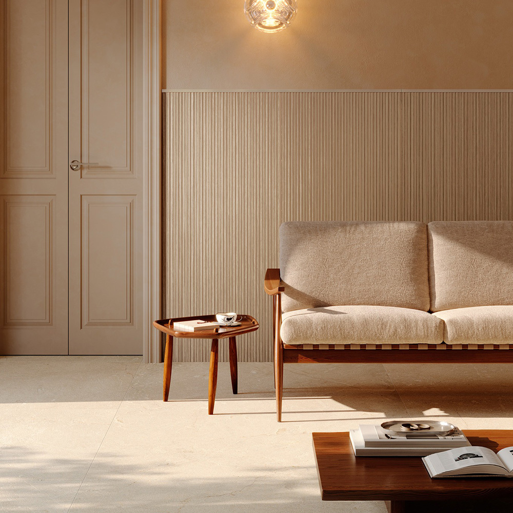 Meditara Beige Woonkamer keramische natuursteenlook