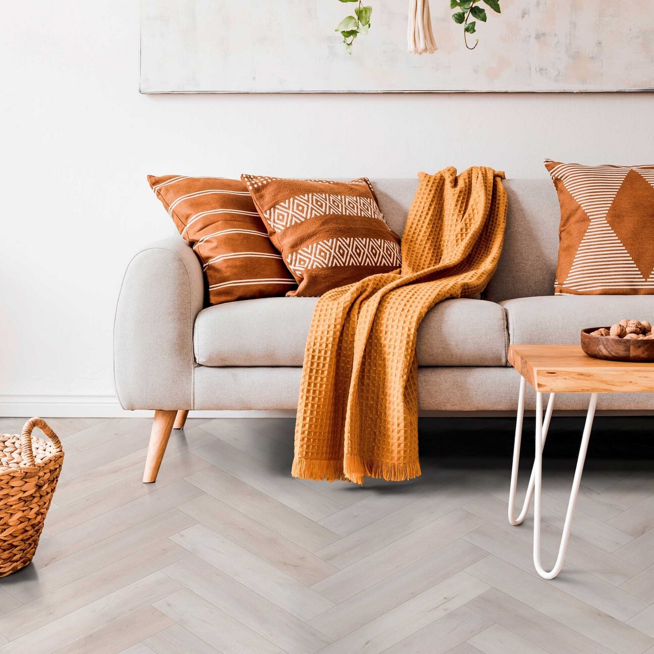 PVC Dryback Mansion Visgraat White Oak vinyl