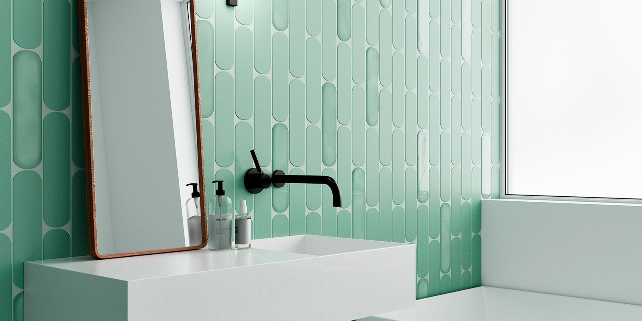 Giselle Sage Mat en Sage Gloss Badkamer