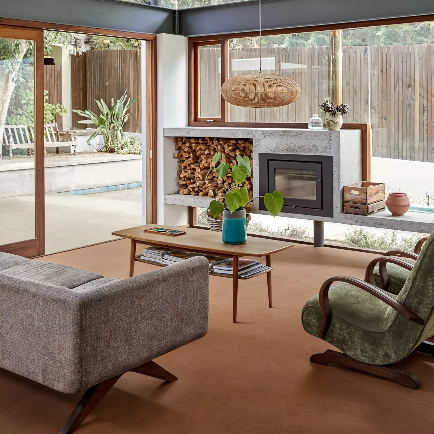 Sima Cotto Woonkamer keramische betonlook vloertegel