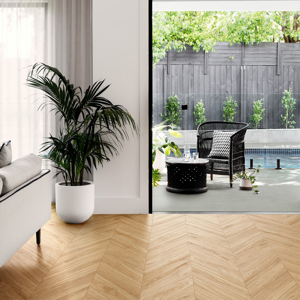 Ultra Caramel Chevron Woonkamer