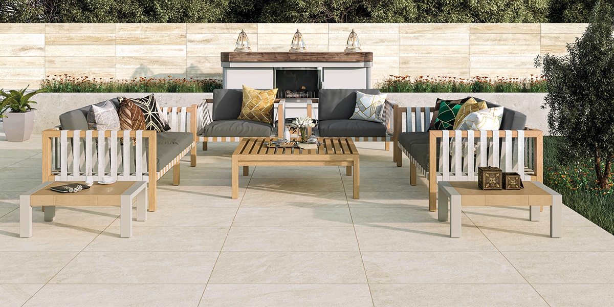 Valley Beige Terras keramische stonelook tegel