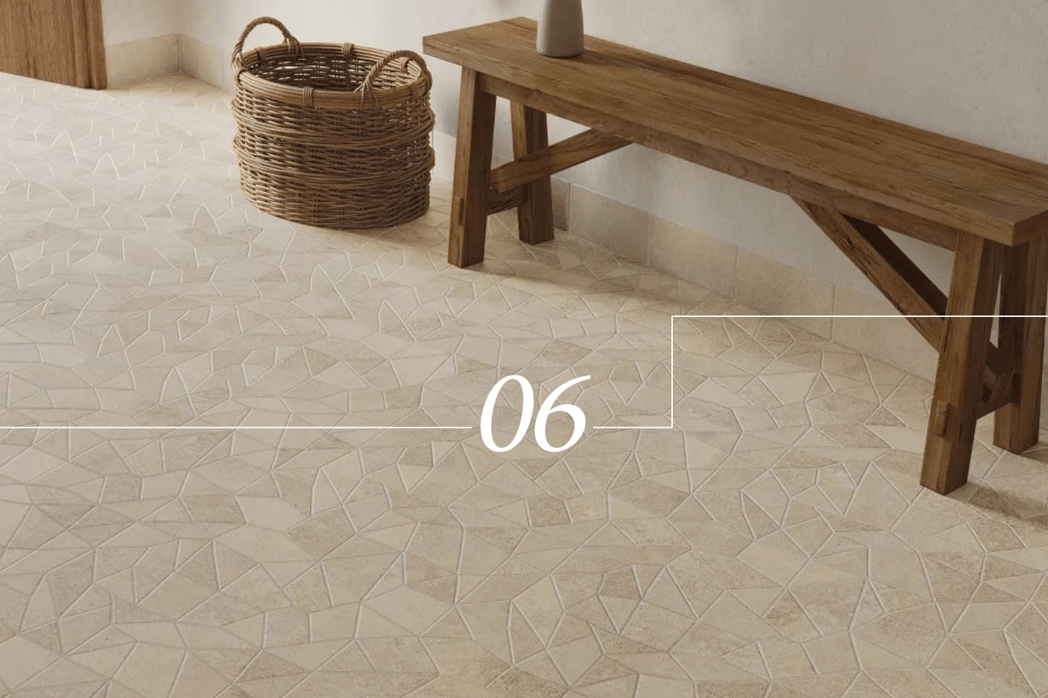 Vloertegels Mozaïek Gaudi Patroon Beige