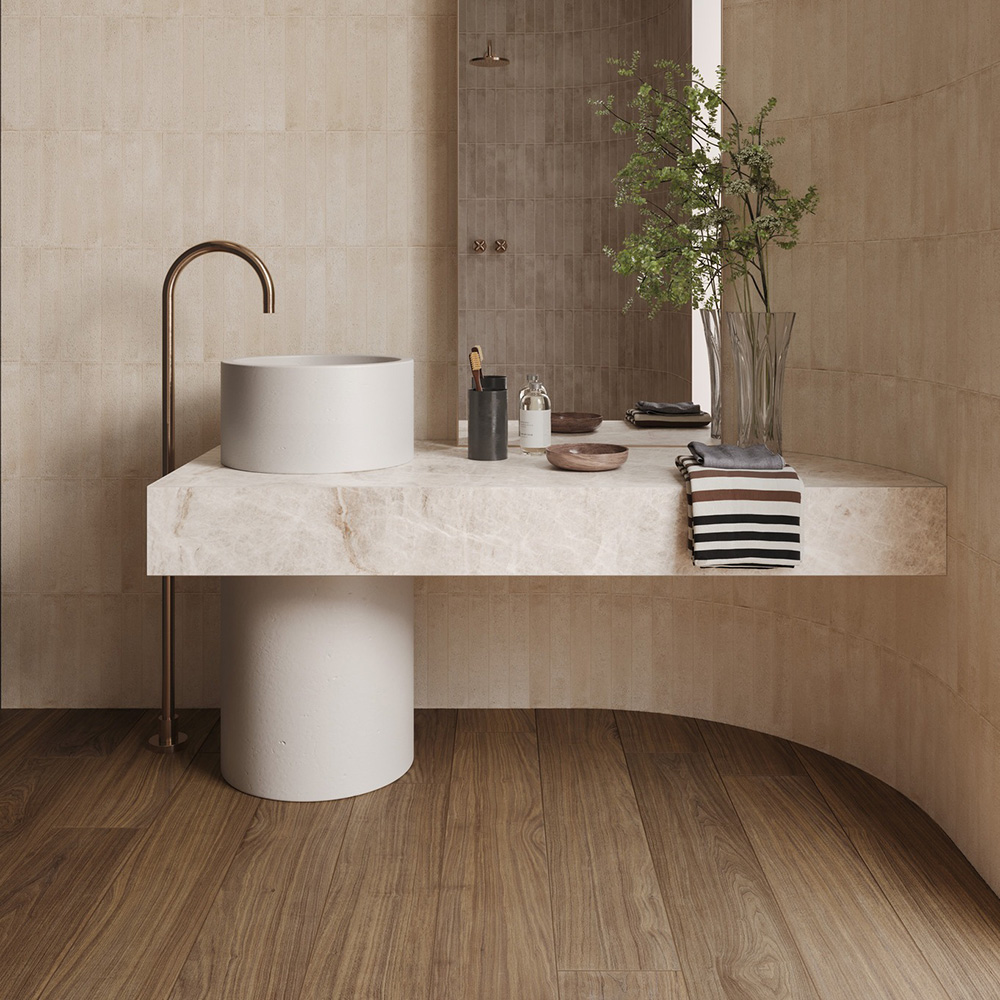 Walnut Classic Badkamer keramische houtlook tegel